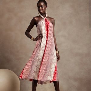 NWT Banana Republic Twist-Neck Midi Dress